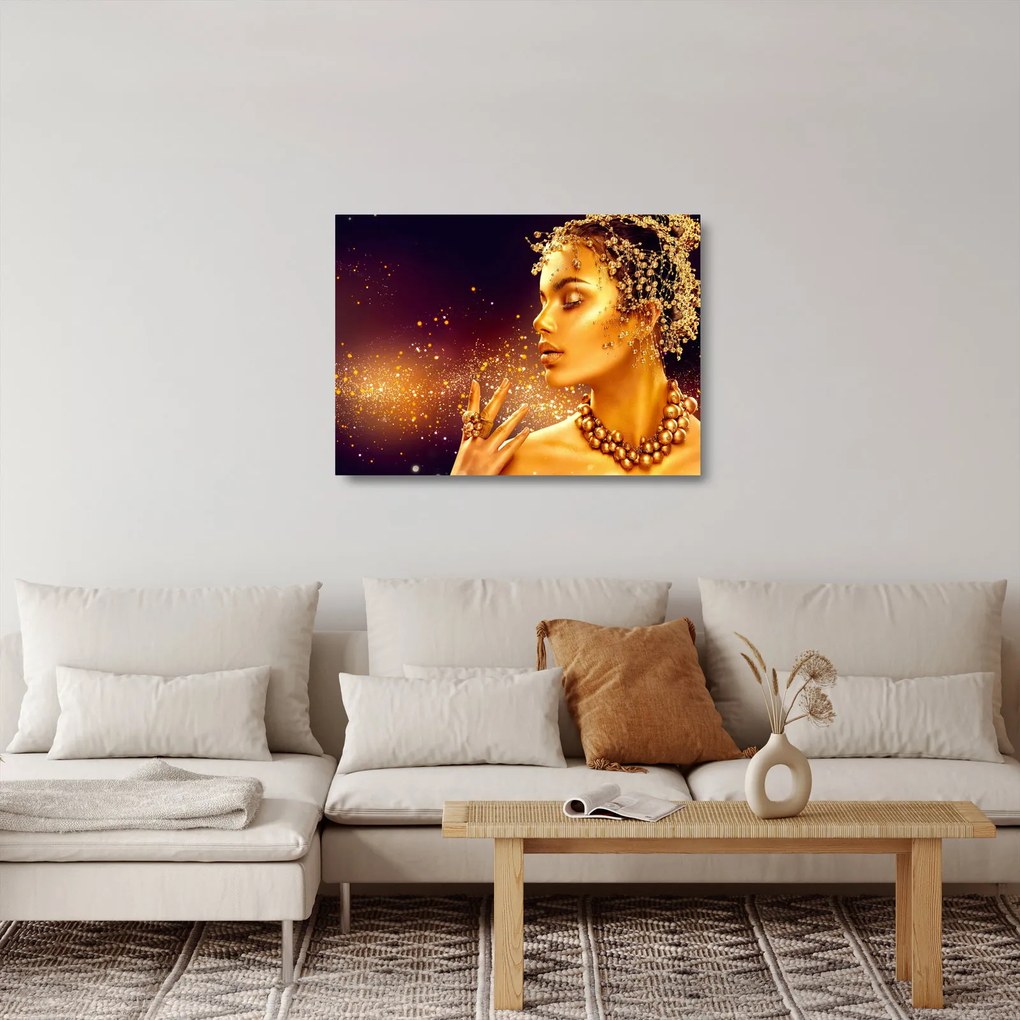 Obraz na szkle - Złota Królowa (70x50 cm)