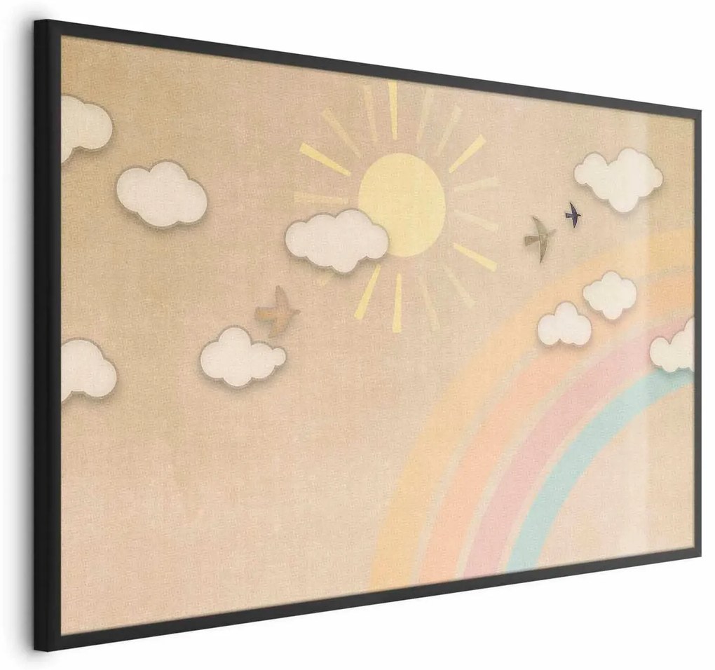 Plakat Tęczowy dzień 60x40 cm z ramą czarną bez marginesu ARTGEIST B