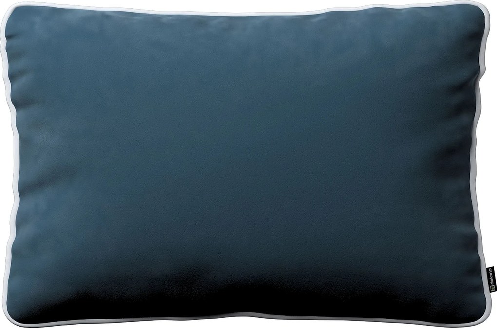 Poszewka Laura na poduszkę prostokątna 60 x 40 cm kolor niebieski tkanina połyskliwa, welwetowa