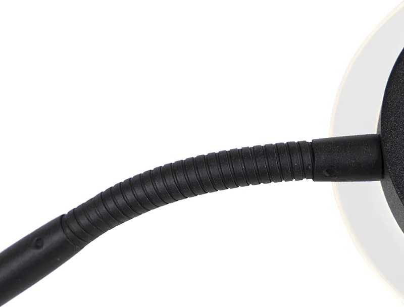 Nowoczesna lampa stojąca czarna w tym LED z ramieniem do czytania - Divine