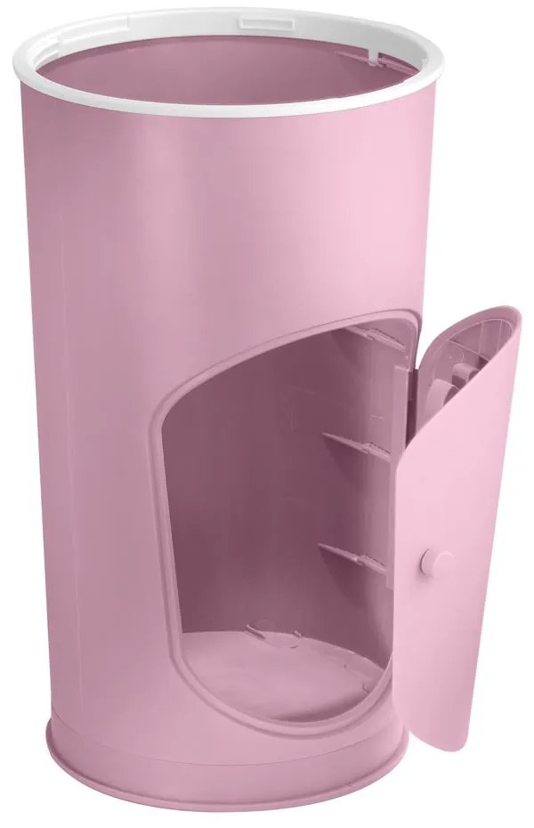 Różowy plastikowy kosz na pieluchy 25 l Whale – Kindsgut