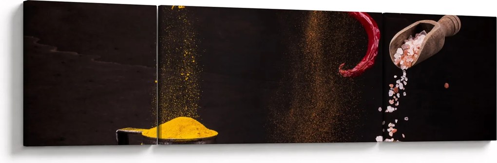 Obraz - Przyprawy w ruchu (170x50 cm)