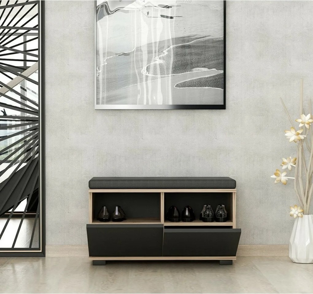 Szafka na buty Drago Walnut and Black