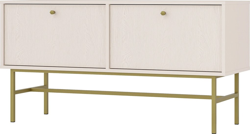 Szafka RTV TORINO - Beżowy / Wysokość 62.5 cm / 120,6 cm / Bez szuflad