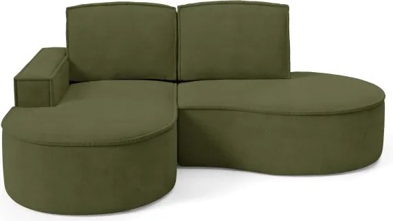 Narożnik MOLLY Lewostronny bez funkcji spania, wolnostojący tkanina CURIO 39 Zielony