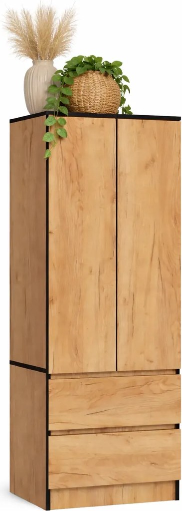 Dwudrzwiowa szafa z szufladami dąb craft C5-H95