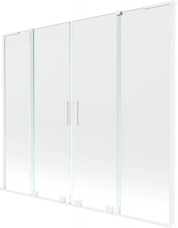 Mexen Velar L Duo parawan nawannowy 2-skrzydłowy rozsuwany 170 x 150 cm, transparent, biały - 896-170-003-02-20