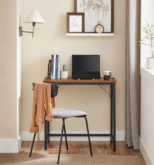 Industrialne rustykalny biurko komputerowe brąz C1-K94