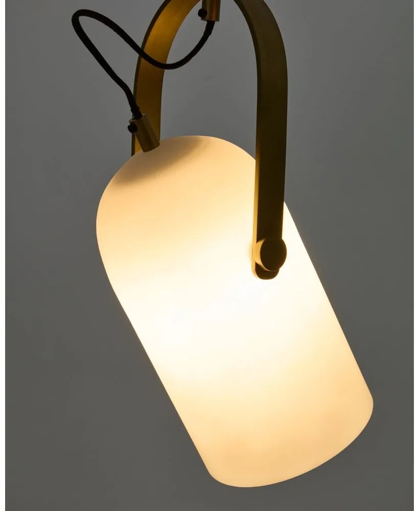 Biała lampa wisząca ze szklanym kloszem ø 14 cm Reisy – Kave Home