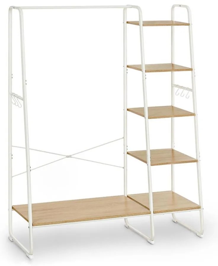 Wieszak stojący LINEA biały/brązowy