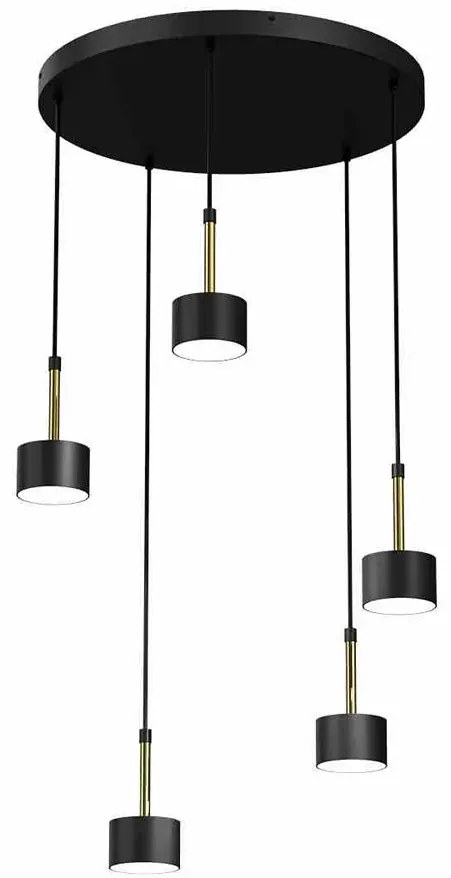 Czarno-złota wisząca lampa do jadalni - 2X N023 P4-R01