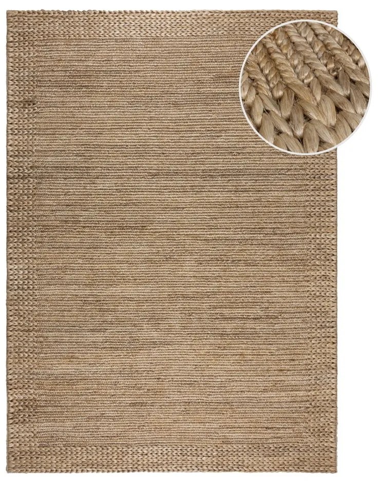 Naturalny dywan z kenafu tkany ręcznie 120x170 cm Drew Border – Flair Rugs