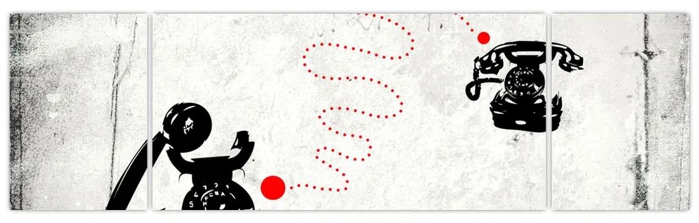 Obraz - Rysunek telefonu w stylu Banksy (170x50 cm)