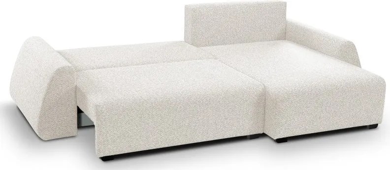 Narożnik ALMI Prawostronny z funkcją spania, wolnostojący tkanina EXCITE ME 01 Biały