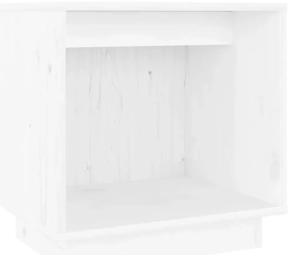 Biała drewniana minimalistyczna szafka nocna E2-S19