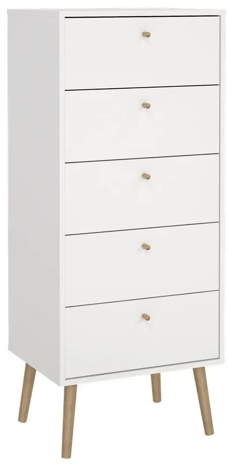Biała wysoka komoda 50x120 cm Bodo – Tvilum