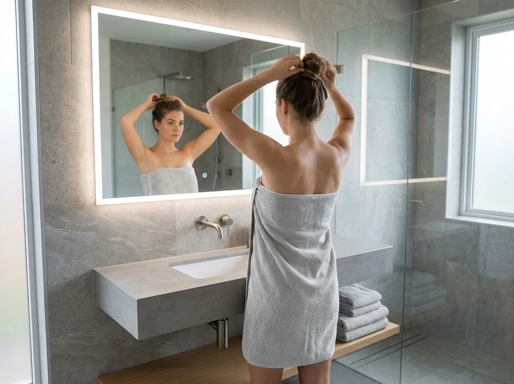 Ręcznik kąpielowy NORIELLE 70x140 cm jasnoszary, 100% bawełna