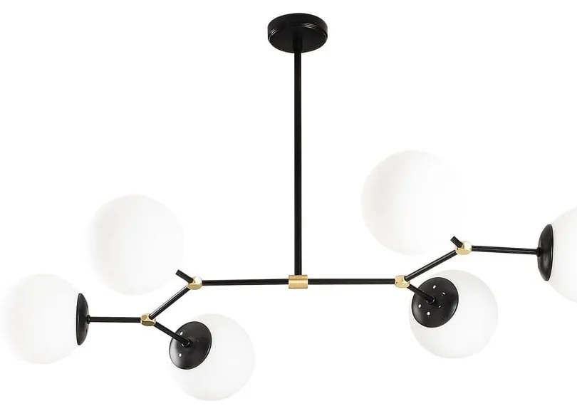 Czarno-biała lampa wisząca ze szklanym kloszem Damar – Opviq lights