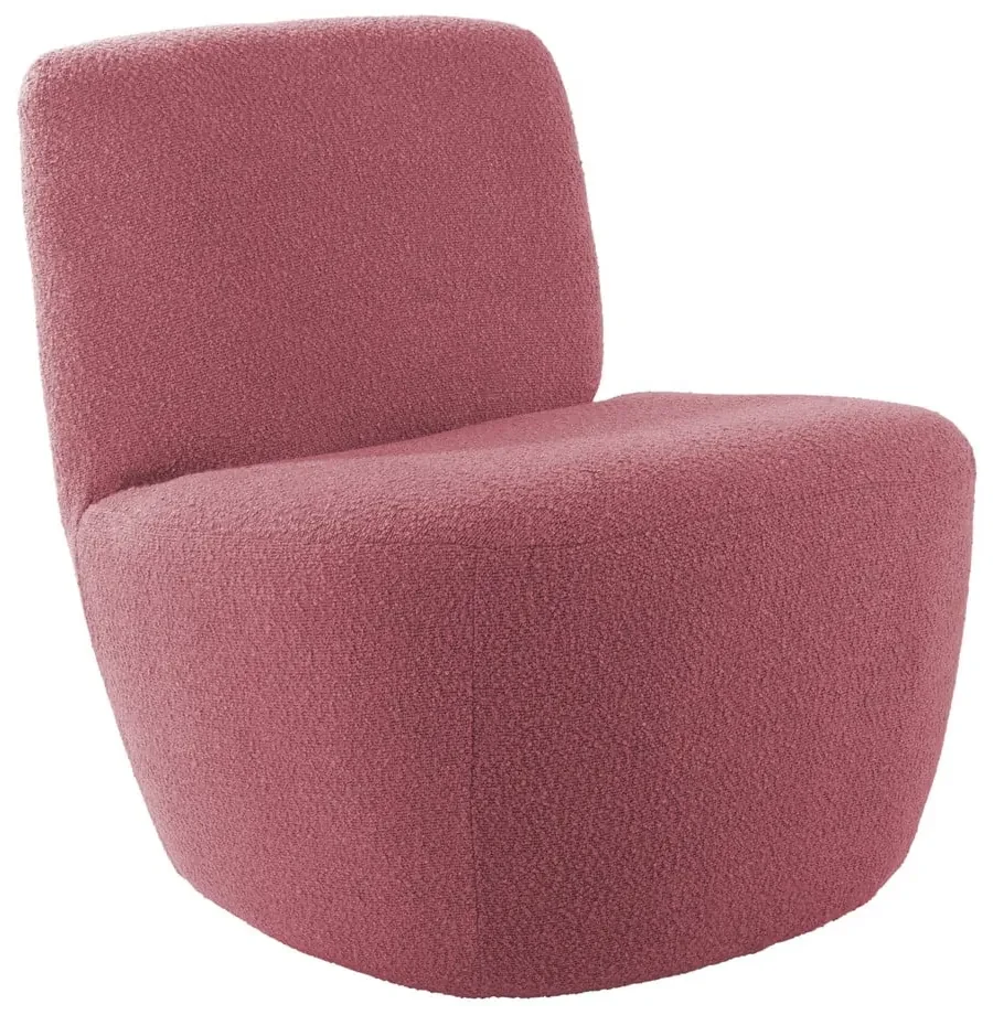 Różowy fotel z materiału bouclé Ada – Leitmotiv