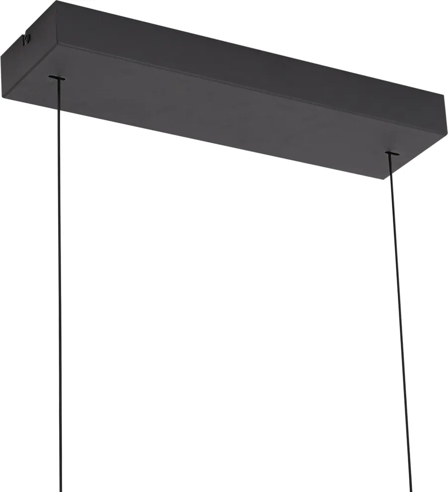 Nowoczesna lampa wisząca czarna ze szkłem dymnym - Catch