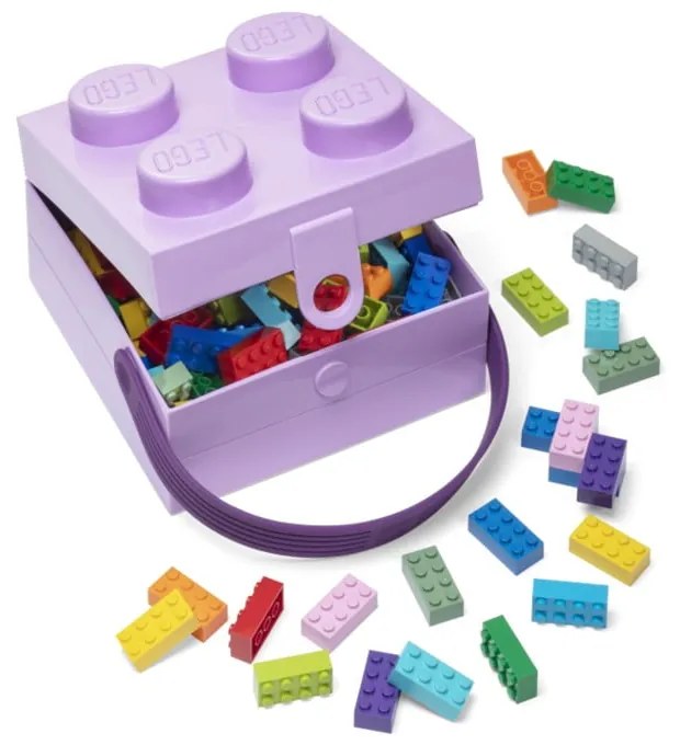 Fioletowy pojemnik z uchwytem LEGO®