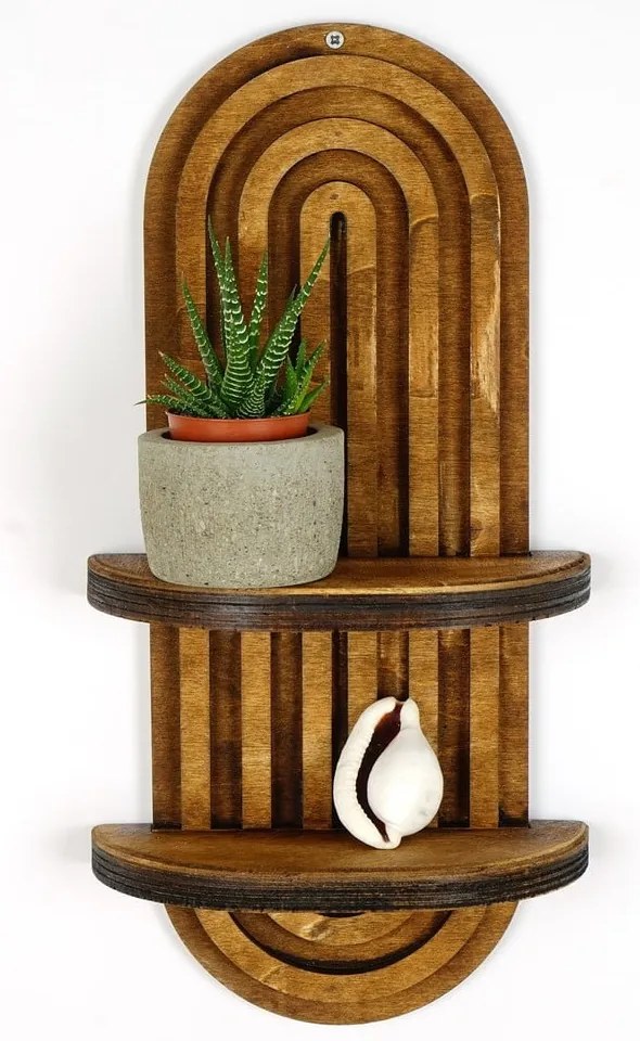 Brązowa wielopoziomowa półka 40 cm Raf – Kalune Design