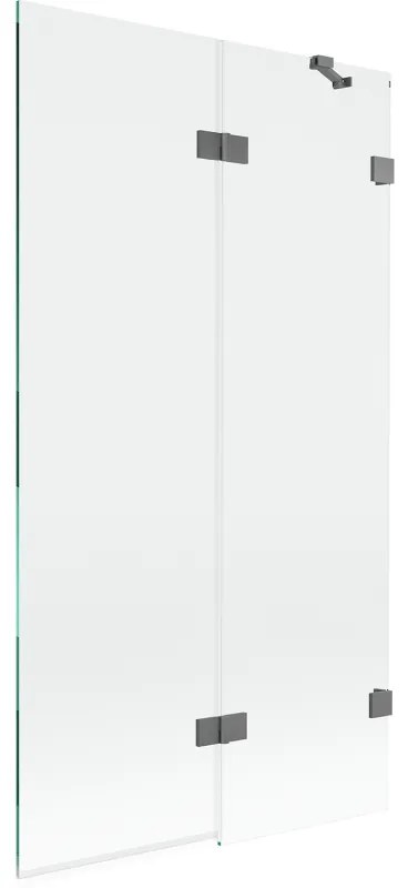 Mexen Lunar parawan nawannowy 2-skrzydłowy prawy 100 x 150 cm, transparent, gun metal - 897-100-100-95-00-P