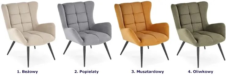 Popielaty wypoczynkowy fotel uszak C5-B36