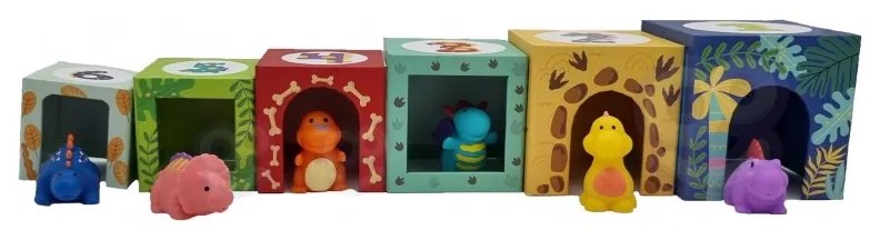 Tooky toy drewniane klocki układanka edukacyjna + 6 figurek do zabawy 12 el.