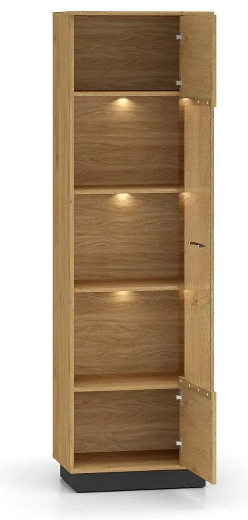 Witryna BRONX 1D 60cm dąb/czarna ML MEBLE