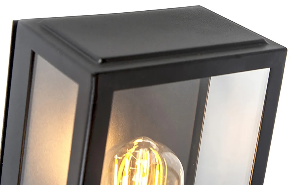 Zewnetrzna Zestaw 2 lamp ściennych zewnętrznych czarnych z czujnikiem ruchu - Rotterdam Nowoczesny Oswietlenie zewnetrzne