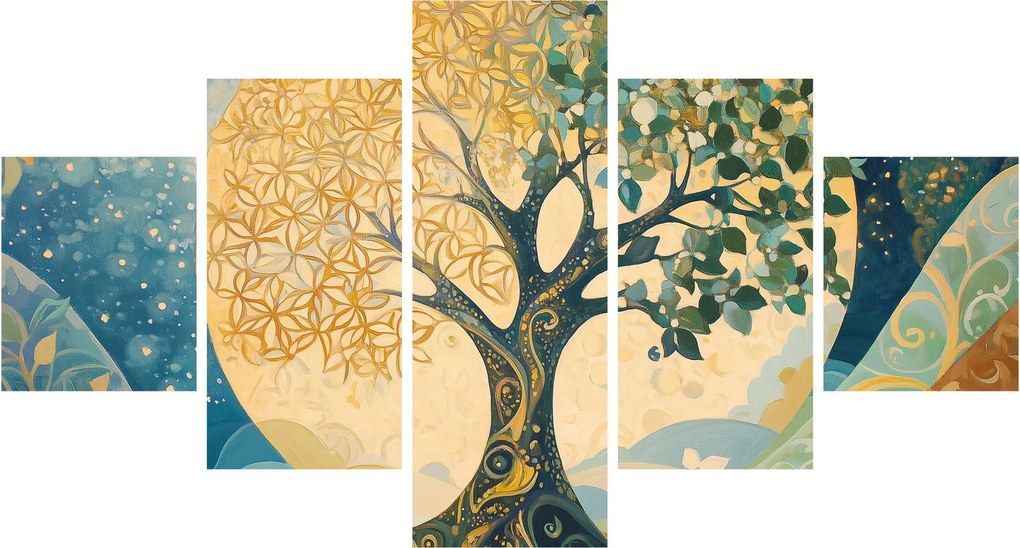 Obraz – Drzewo życia w księżycu (125x70 cm)