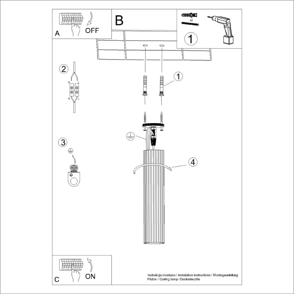 Ceglasta lampa sufitowa Gleam – Nice Lamps