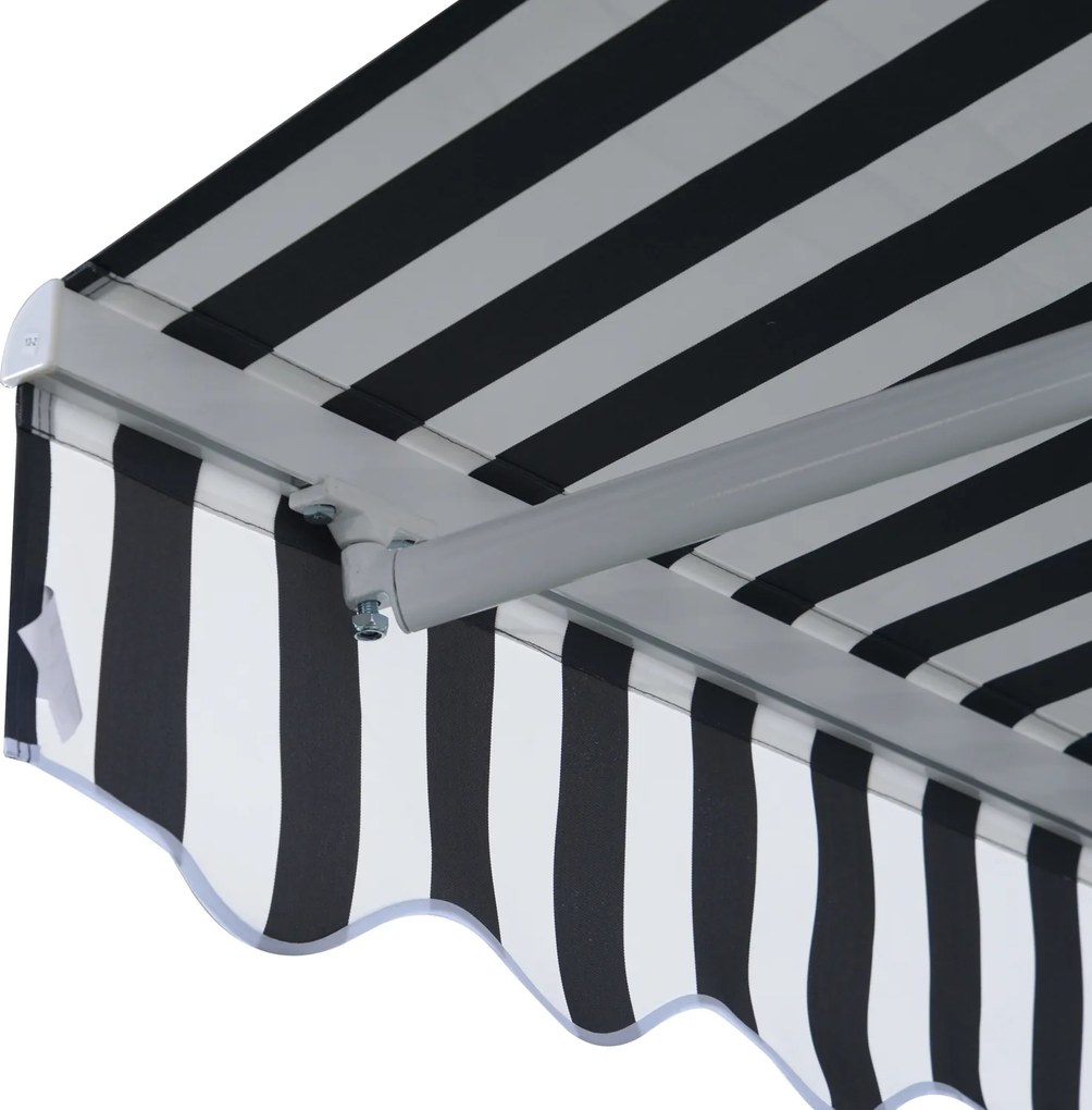 Outsunny markiza przegubowa markiza składana z korbką ręczną aluminium 3,5 x 2,5 m kolor szary+biały