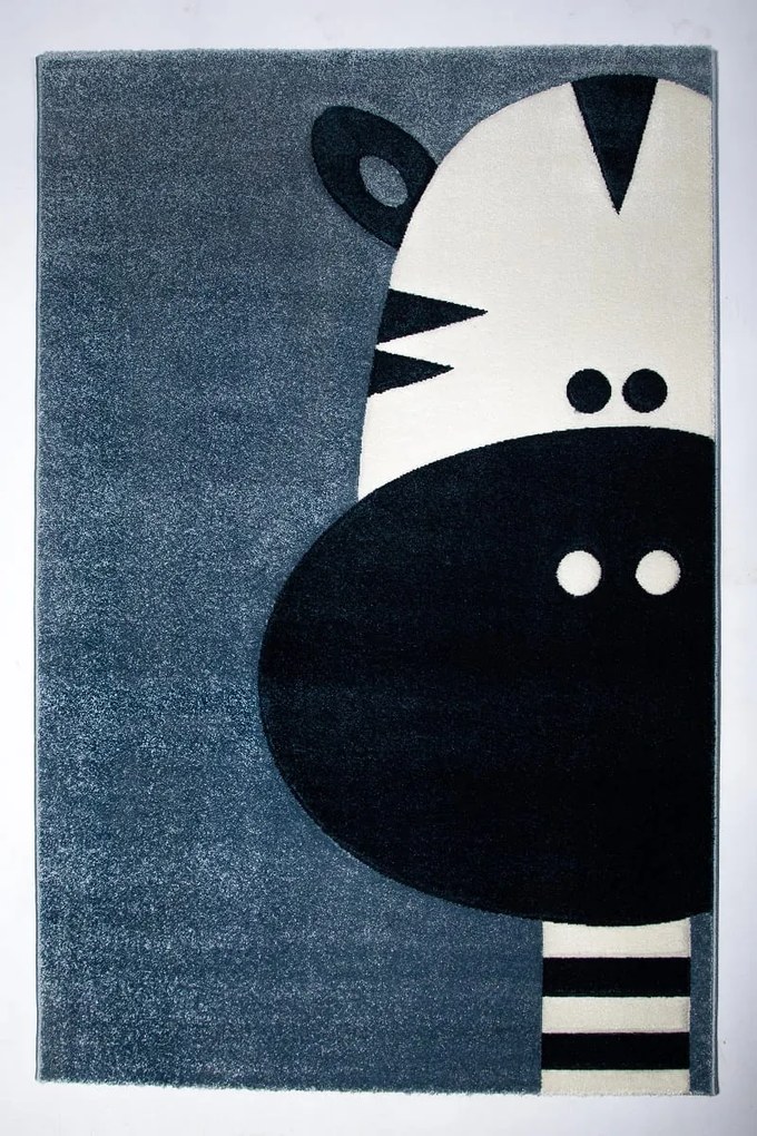 Dywan dziecięcy 3D Zebra niebieski 80 cm x 150 cm
