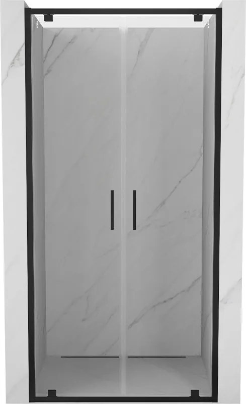 Mexen Exo-BR Duo drzwi prysznicowe podwójne uchylne 70 cm, transparent, czarne - 8182-070-000-70-00