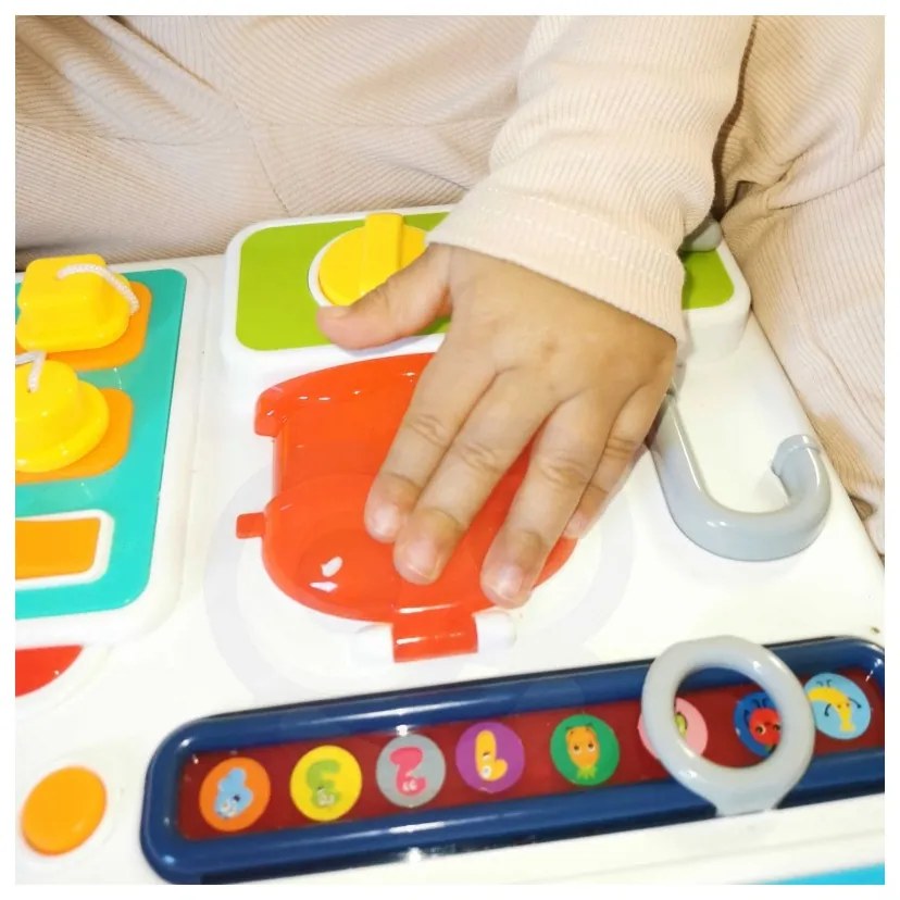 Woopie baby tablica manipulacyjna kuchnia zegar z efektami dźwiękowymi i świetlnymi montessori