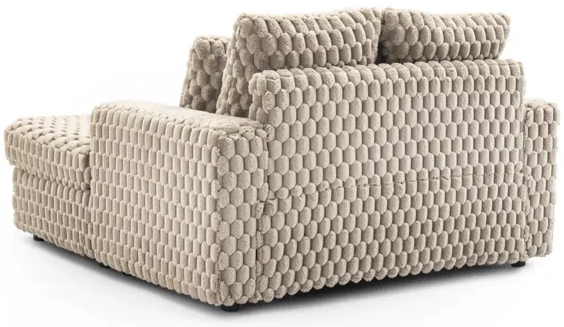 Beżowy pluszowy fotel wypoczynkowy E6-N39