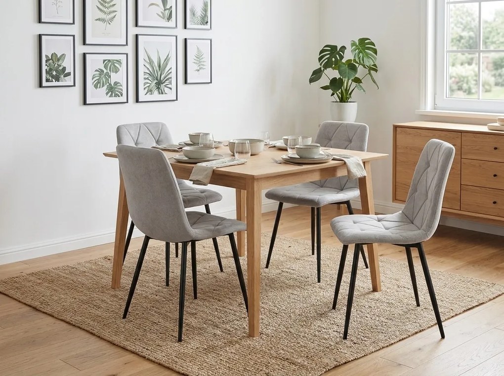 Szare krzesło LIBRA PLATINUM GREY z czarnymi nogami
