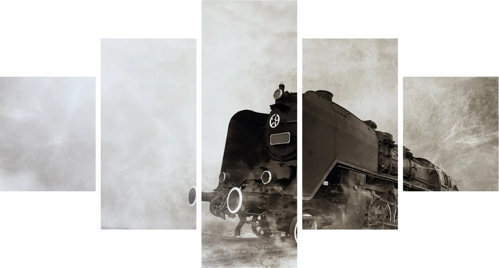 Obraz - Pociąg we mgle (125x70 cm)