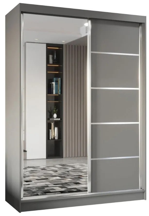 Szafa przesuwna - Marco 150 cm, szary mat