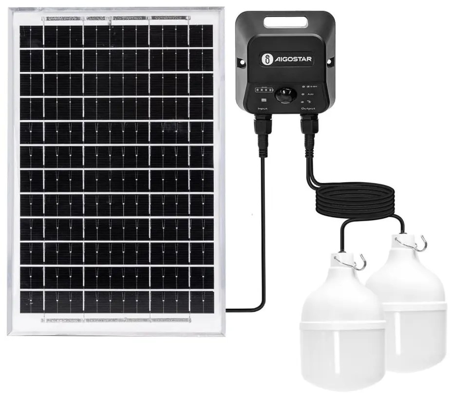 Aigostar - LED Żyrandol solarny z czujnikiem 2xLED/35W/12V 6000 mAh 6500K śr. 10 cm