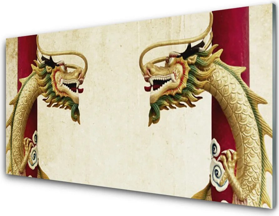 Panel Szklany do Kuchni Majestatyczny Smok W Chmurach