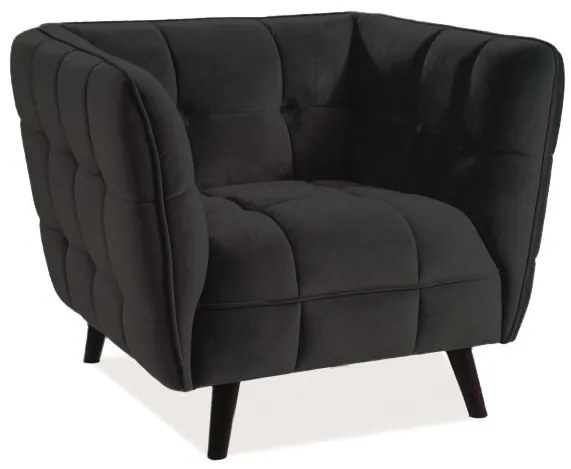Czarny fotel relaksacyjny CASTELLO 1 VELVET