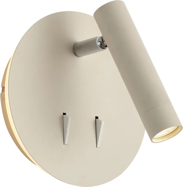 Nowoczesna lampa ścienna beżowa z diodą LED i USB-C - Croft
