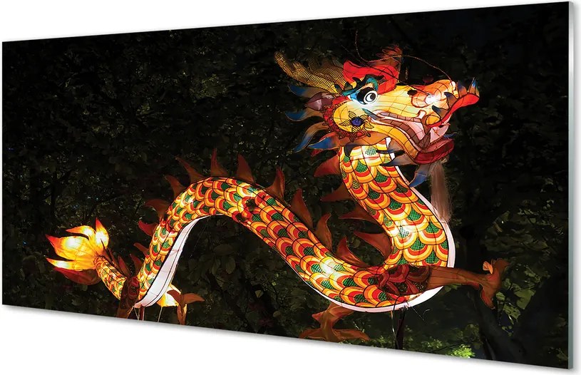 Szklany Panel Świecący Smok Japoński
