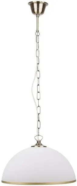 Klasyczna lampa wisząca ze szklanym kloszem ozdobionym złotym paskiem - 5X V157 M9-B11