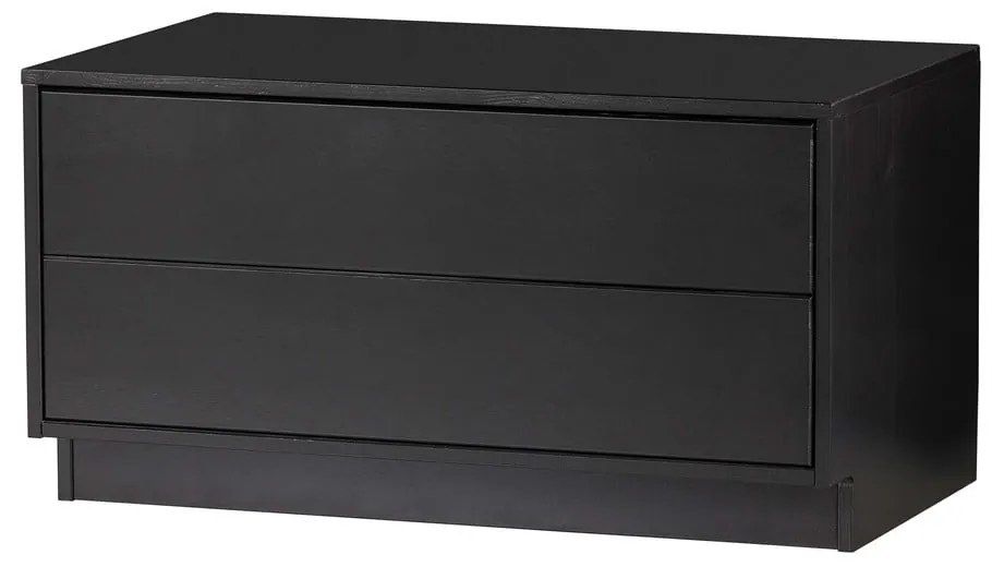 Czarna modułowa szafka pod TV z litego drewna sosnowego 75x40 cm Finca – WOOOD