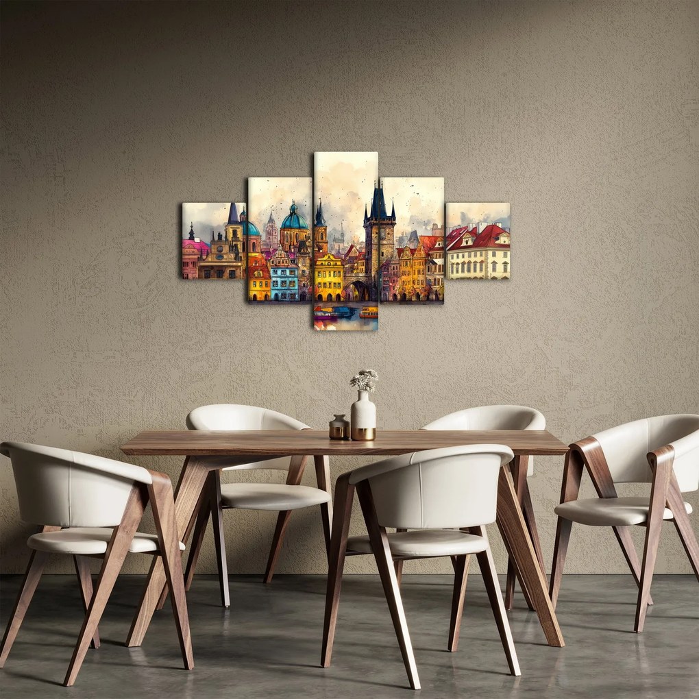 Obraz - Jesień w malowanym mieście (125x70 cm)