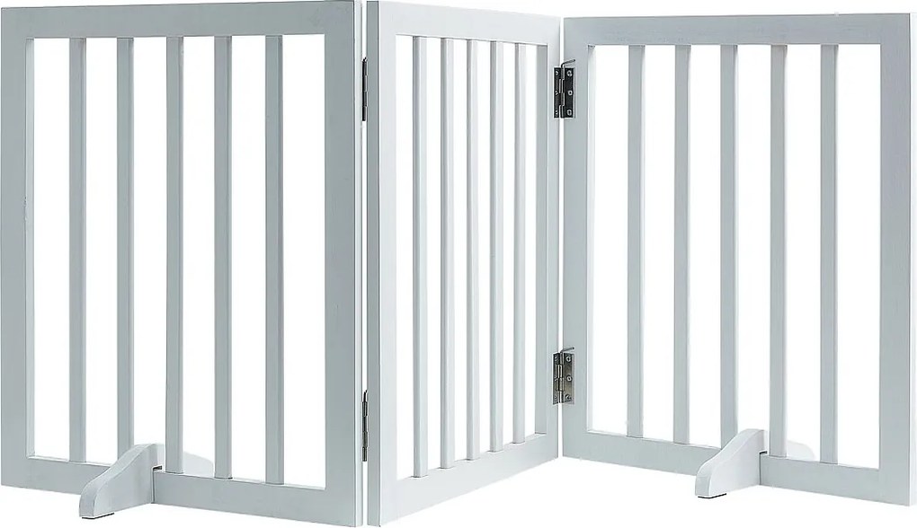 Składane Ogrodzenie dla  Psów  SucceBuy , 61 x 152 cm, Wolnostojące, do Szerokich i Wąskich Przejść, do Użytku Wewnętrznego, Białe